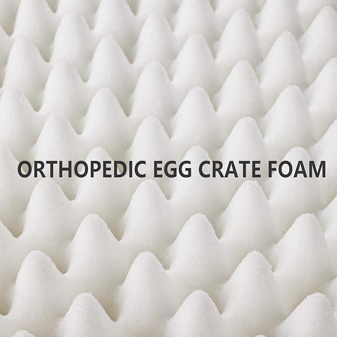 Patas Lague Orthopedic Large Dog Bed Washable Pet Sofa Mat 42''X28'' Ivory | Egg-Crate Foam Dog Couch For Large Sized Dogs, Waterproof Removable Cover, Soft Pet Crate Bed With Nonskid Bottom