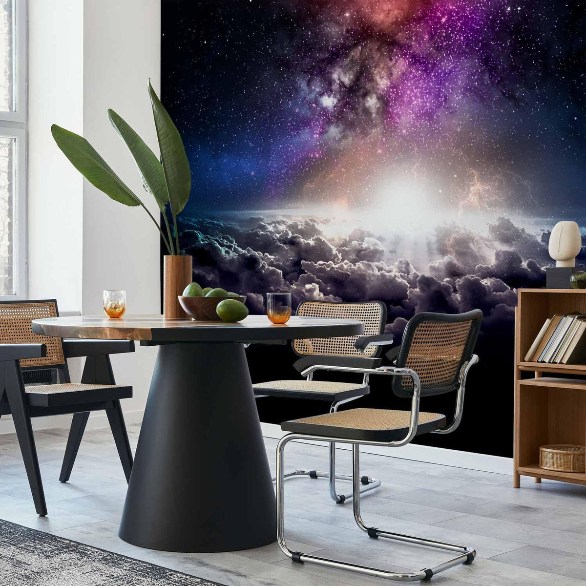 artgeist Wall Mural Galaxy 138x101 in - Non-Woven Wallpaper Fleece Wall Decor Photo Print Picture Image Design Home Mural Cosmos Sky Star Cloud Purple i-A-10009-a-a