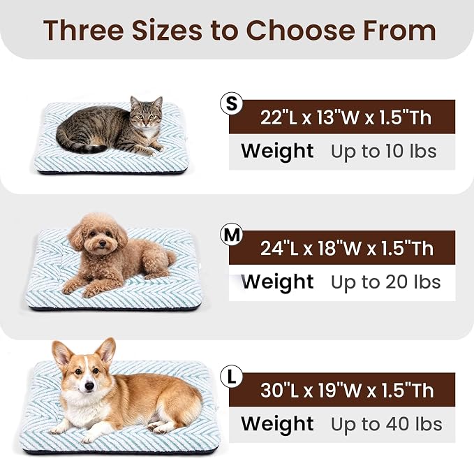 Mora Pets Dog Crate Pad Washable Puppy Dog Bed for Crate Flat Kennel Mat | Soft Dog Cat Bed Mat, Crate Pad for Dog Cages Cozy Sleeping Liner, Dog Pillow Cushion for Small Medium Pets Anti Slip 30 x 19