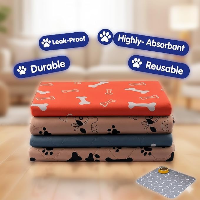 Pee Pads with Pheromones, Elite Pads for Cats, Washable Pee Pads for Dogs, Leak-Proof & Anti-Slip Pet Training Pad for Home & Travel(Gray+Gray,M:23.6*15.7in)