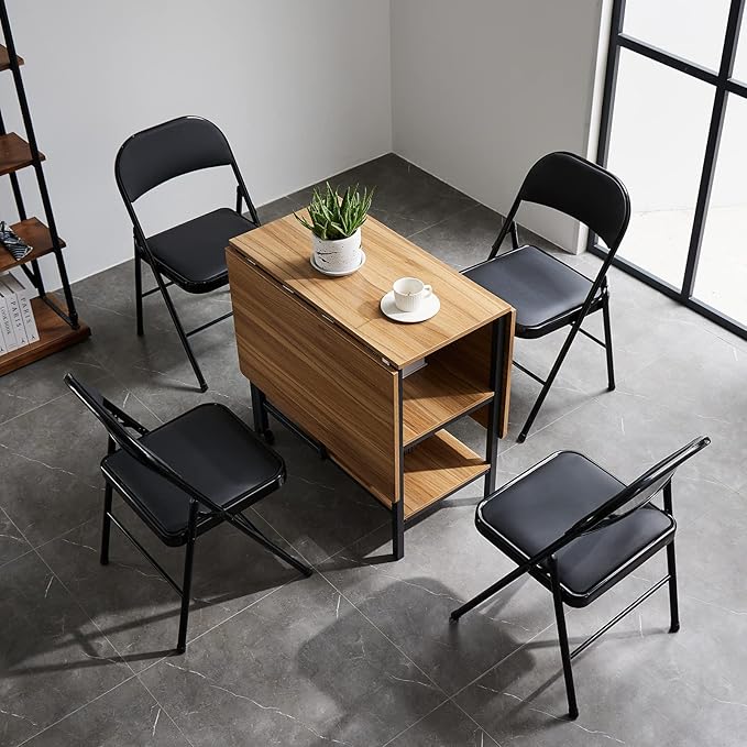 8 Pack Black Folding Chairs with Padded Seats, Portable Stackable Foldable Chairs for Indoor and Outdoor, Commercial Seat with Metal Frame for Events Office Wedding Party, 330lbs Capacity