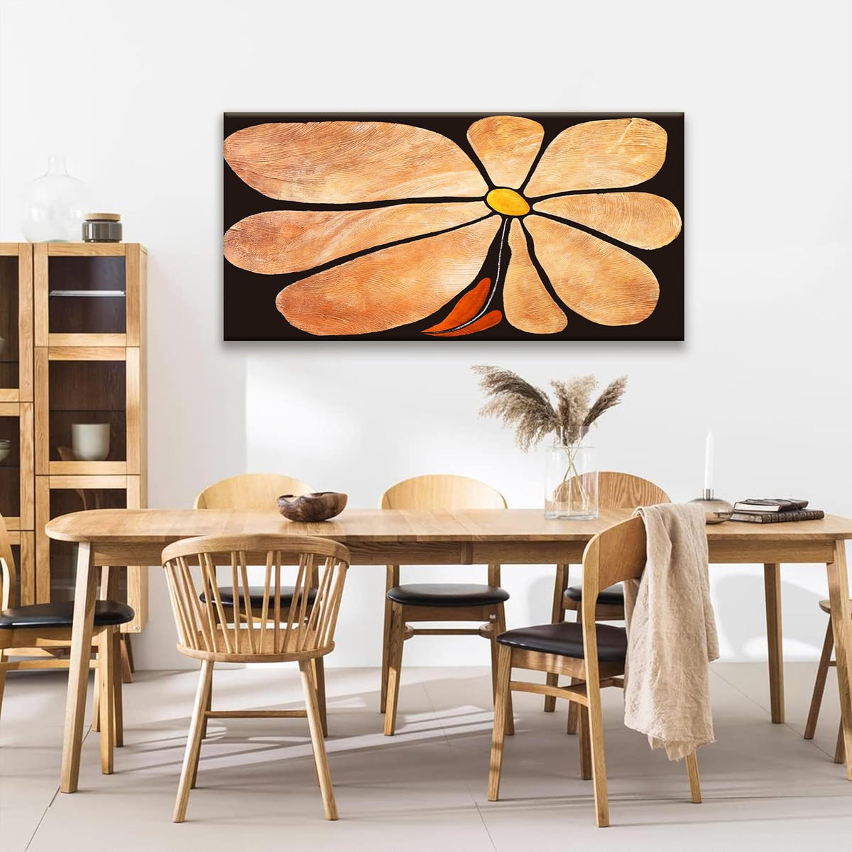 TAIJXAGSG Canvas Art Wall Decor Brown Flowers Abstract Wall Art For Living Room Picture Modern Landscape Abstract Art Painting Home Wall Decor 24"X 48" Bedroom Office Artwork