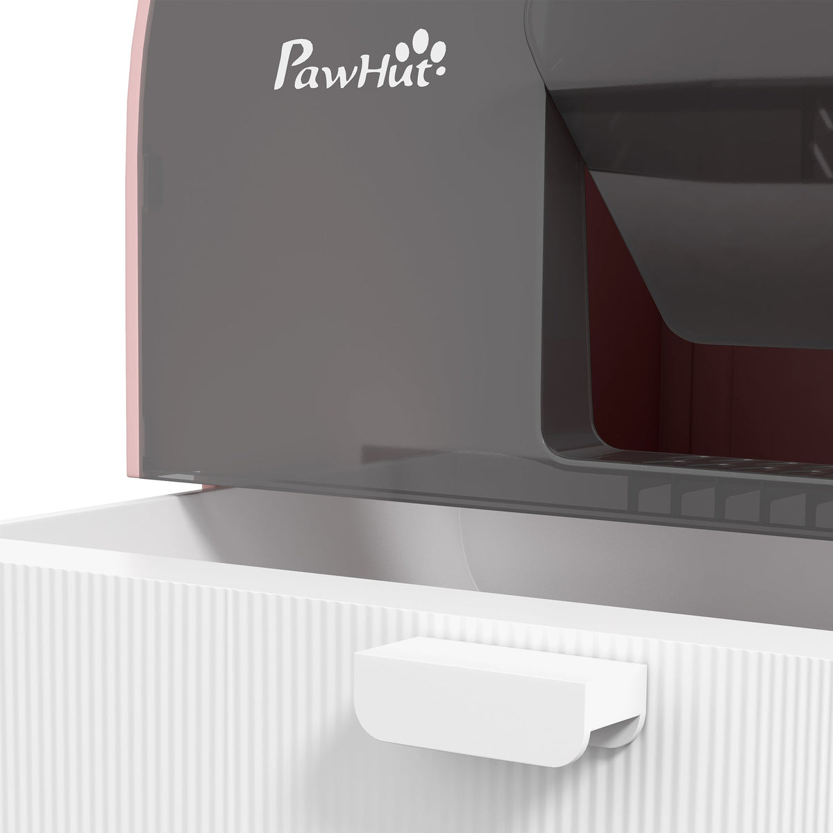 Cat Litter Box with Lid with Scoop and Filter, Pink