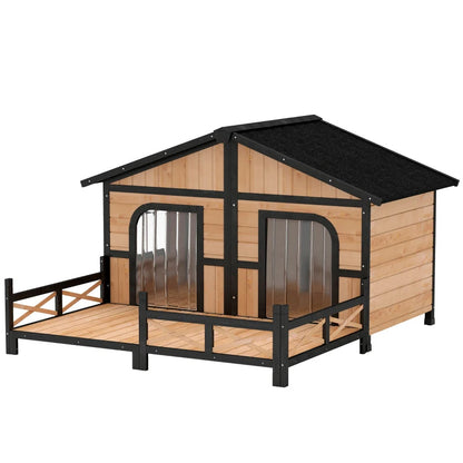 Dog House Outdoor, Wooden Dog Kennel Weatherproof With Porch, Openable Roof, Multiple Packages Shipped. Please Pay Attention To The Dimensions And Weight In The Details.