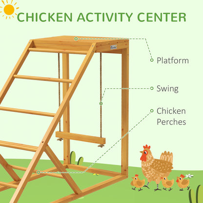 Chicken Activity Play for Healthy & Happy Animals with Chicken Perches & Hen Ladder, Chicken Coop Toy, Yellow