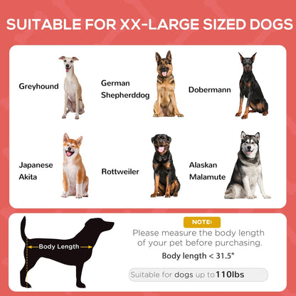 48 In X 36 In Elevated Dog Cot Cooling Pet Bed With UV Protection Canopy Shade, Portable Raised Outdoor Dog Bed, Heavy Duty Pet Hammock Bed For Medium & Large Dogs, Red