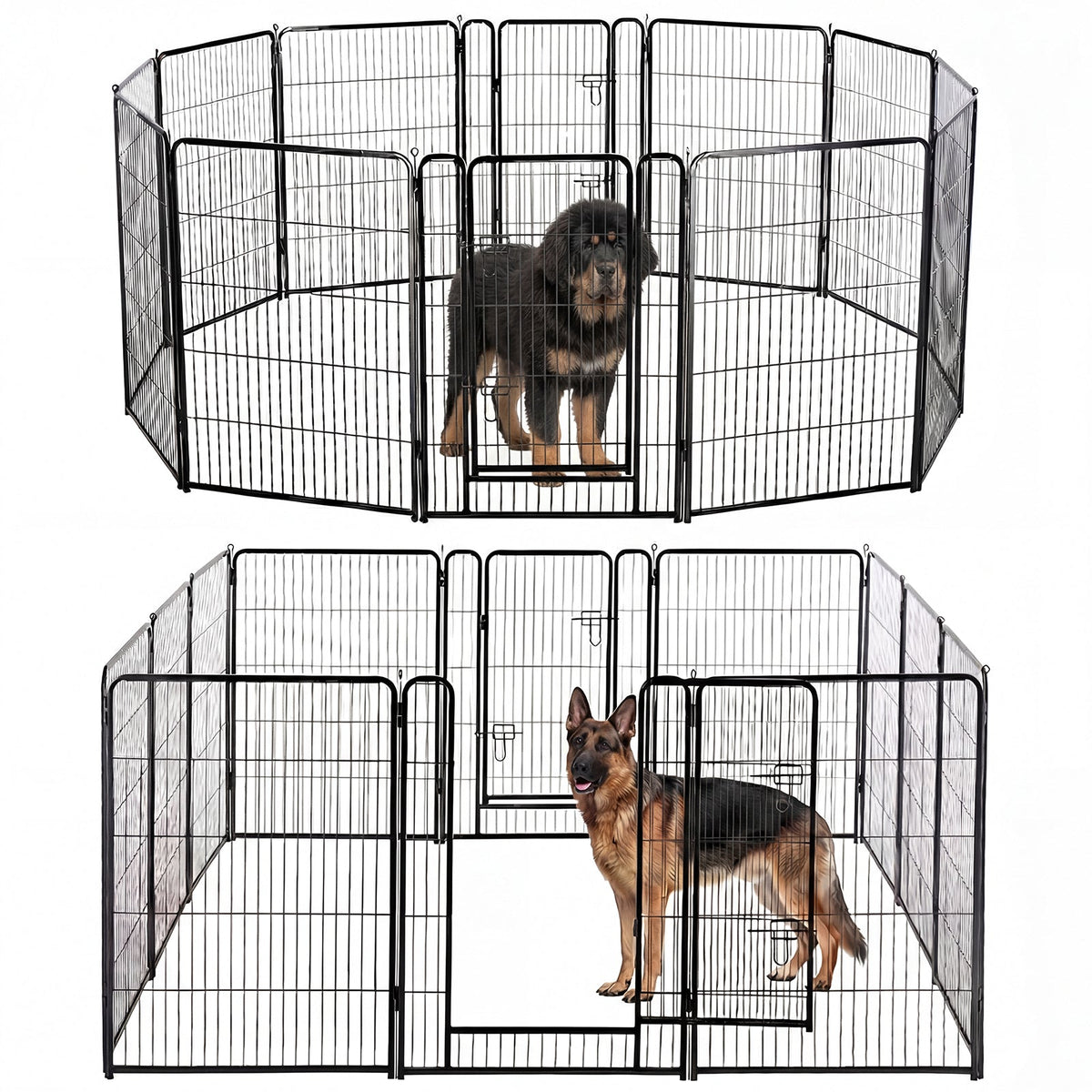 Metal Material, Foldable Pet Fence With A Door, Suitable For Small, Medium And Large-sized Dogs Outdoors