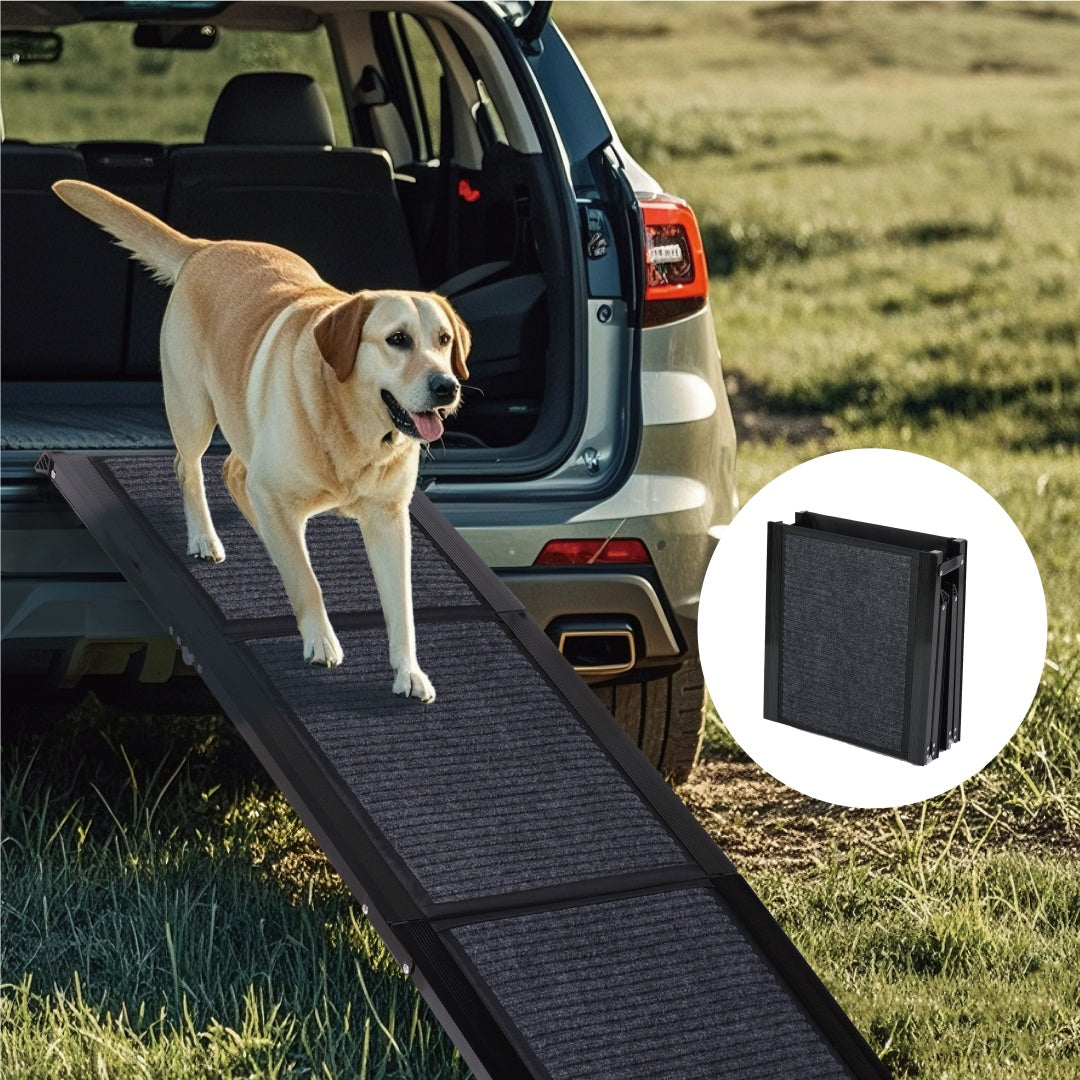 Dog Ramp For Car 65x17 Large Folding Pet Stair Ramps For Truck, SUV, With Non-Slip Surface, Up To 250LBS, Outdoor Dog Car Ramp For Medium  Large Dogs, Portable Pet Steps