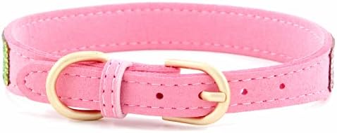 Serijoars Small Dog Collar with Rhinestone Crystal Diamond Colorful Bling Girl Puppy Cat Collars (S, Pink2)