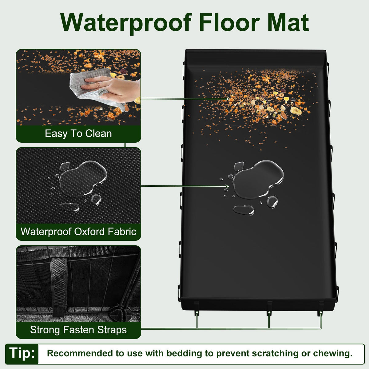 47x24x12IN Guinea Pig Cage Small Animal Playpen DIY Metal Pet Enclosure With 20 Panels Waterproof Floor Mat For Hedgehogs Chickens Ducklings Rabbits Hamsters