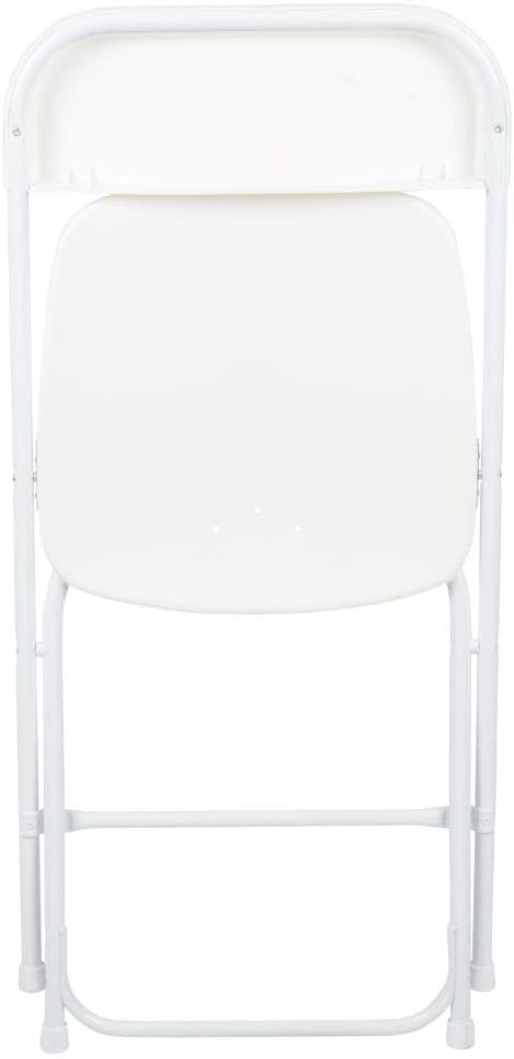 Flash Furniture Hercules Series Plastic Folding Chairs for Parties and Weddings, Stackable Commercial Event Seats with 650-lb. Static Weight Capacity, Set of 2, White
