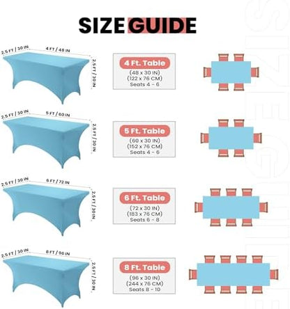 Utopia Kitchen 6FT Spandex Tablecloth [1 Pack, Blue Mist] 200 GSM Stretch, Fitted, Washable and Wrinkle Resistant Table Cloth Rectangle Cover for Trade Shows, Wedding, Parties [72Lx30Wx30H Inch]