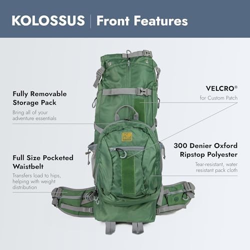 K9 Sport Sack Kolossus - XXL, Myrtle Green - The Big Dog Backpack - Ideal for Dogs 26-29” Long - Fully Adjustable Pet Carrier - Doubles as a Professional-Grade 60L Hiking Pack