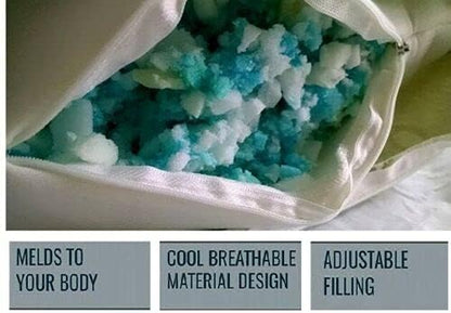 Mattress Grade High Density Cooling Shredded Memory Foam Filling Inserts for King Pillow Stuffing, Bean Bag Filler, Chair, Sofa, Pet Dog Beds, Cushions, and Couch Refill (5 lbs) Made in United States