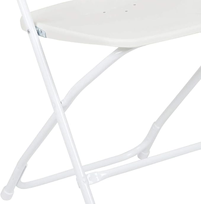 Flash Furniture Hercules Series Plastic Folding Chairs for Parties and Weddings, Stackable Commercial Event Seats with 650-lb. Static Weight Capacity, Set of 2, White