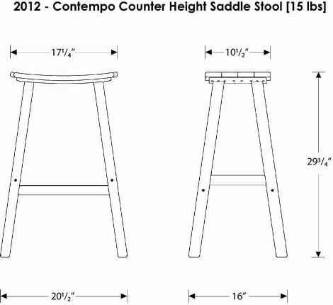 POLYWOOD 2012-FWHTE Contempo Bar Height Saddle Seat Barstool, White Frame, Teak