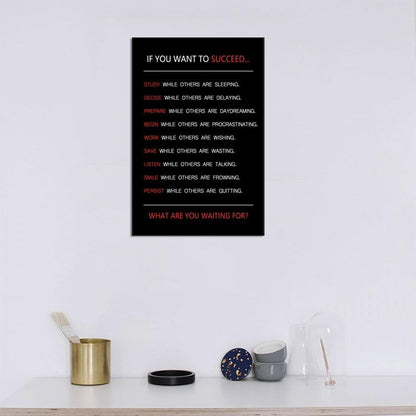 Inspirational Canvas Wall Art If You Want to Succeed Motivational Painting Positive Entrepreneur Quotes Poster Success Pictures Print Wall Decor Artwork for Living Room Office Framed [18''Wx 12''H]