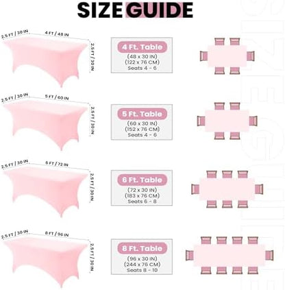 Utopia Kitchen 6FT Spandex Tablecloth [1 Pack, Pink] 200 GSM Stretch, Fitted, Washable and Wrinkle Resistant Table Cloth Rectangle Cover for Trade Shows, Wedding, Parties [72Lx30Wx30H Inch]