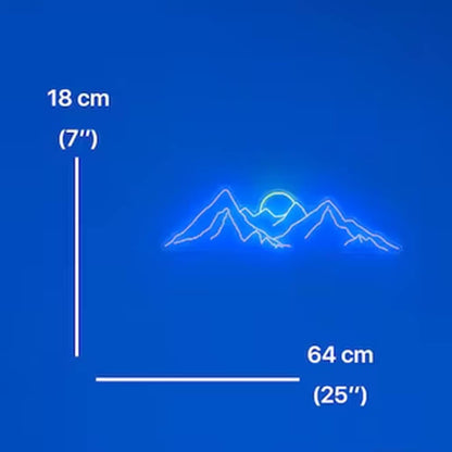 Mountain Neon Sign Mountain led sign Wall Art 25" Sunrise&Sunset Neon Sign Mountain Led Neon Light Sign Bedroom Office Livingroom Hotel Decor Birthday Xmas Gift