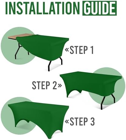 Utopia Kitchen 6FT Spandex Tablecloth [1 Pack, Emerald Green] 200 GSM Stretch, Fitted, Washable and Wrinkle Resistant Table Cloth Rectangle Cover for Trade Shows, Wedding, Parties [72Lx30Wx30H Inch]