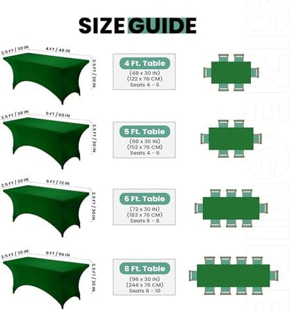 Utopia Kitchen 6FT Spandex Tablecloth [1 Pack, Emerald Green] 200 GSM Stretch, Fitted, Washable and Wrinkle Resistant Table Cloth Rectangle Cover for Trade Shows, Wedding, Parties [72Lx30Wx30H Inch]