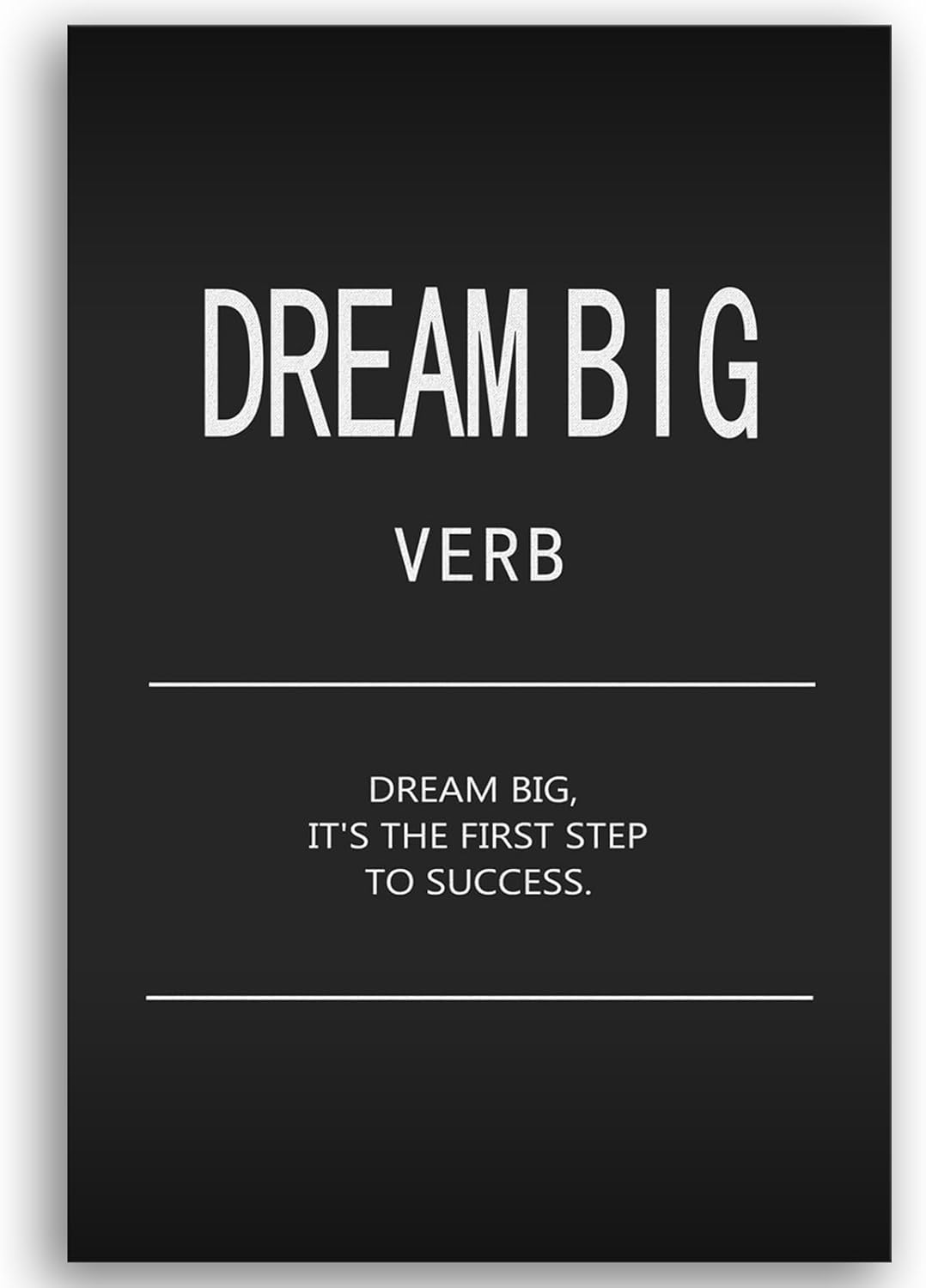 Inspirational Wall Art Office Wall Decor Dream Big Verb Motivational Posters Painting Quotes Print Canvas Artwork Pictures Wall Decor Classroom Living Room Decor Framed Ready to Hang[24" W x 36" H]