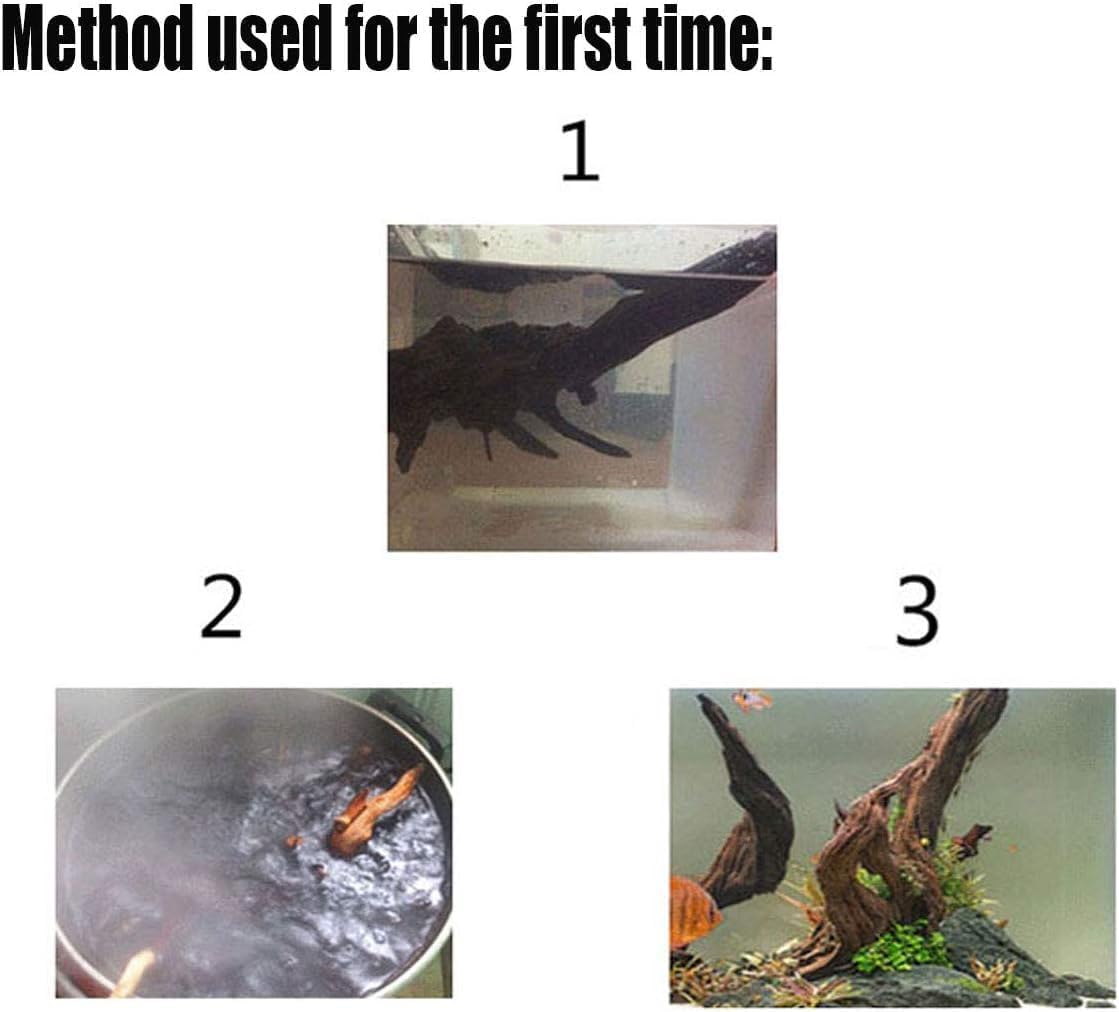 Tfwadmx Natural Driftwood for Aquarium, 6-8" 4 Pcs Wood Aquarium Decorations Fish Tank Log Reptile Tree Branches, Assorted Spider Wood Branch