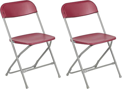 Flash Furniture Hercules™ Series Plastic Folding Chair - Red - 2 Pack 650LB Weight Capacity Comfortable Event Chair - Lightweight Folding Chair