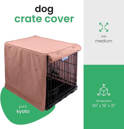 Molly Mutt Kyoto Dog Crate Cover, GOTS-Certified 100% Organic Cotton Canvas Cover for Dog or Puppy Kennel and Cage, Washable, Free of Harmful Chemicals, Medium/Large, Fits 30"x19"x21" Crate