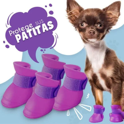 4Pcs Silicone Dog Boots, Non Slip Dog Rain Shoes All Weather Dog Shoes Shoes for Hot Pavement Snow Mud and Rain (M)