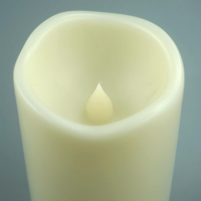 Waterproof Outdoor Battery Operated Flameless Candles with Auto Timer Flickering Plastic Resin Electric LED Pillar Lights for Lantern Patio Garden Wedding Party Decorations 3x4 Inches 6 Pack Ivory