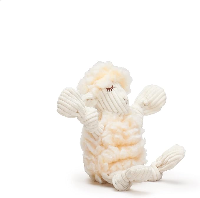 HuggleHounds Plush Dog Toy - Fuzzy Dog Toy, Soft Fleece, Interactive Durable Stuffed for Small and Large Breeds with Squeaker - Louise Lamb, Small