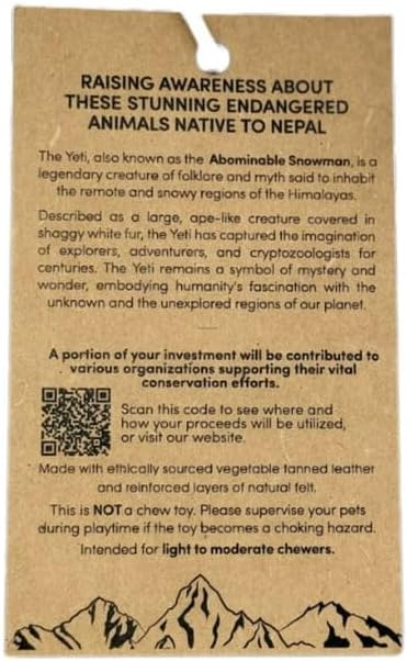 Yeti Dog Chew Premium Leather Dog Toy, All Natural Ethically Sourced, Abominable Snowman