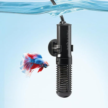 25W Mini Aquarium Heater Submersible Constant Temperature Fish Tank Betta Heater Free Thermometer Sticker Suitable for 1-6 Gallons Saltwater and Freshwater Tanks