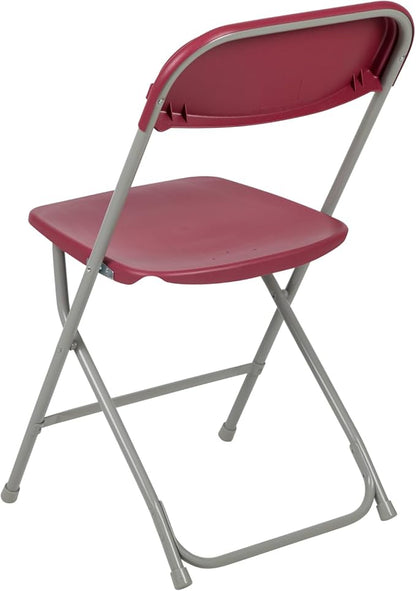 Flash Furniture Hercules Series Plastic Folding Chair - Red - 650LB Weight Capacity Comfortable Event Chair - Lightweight Folding Chair