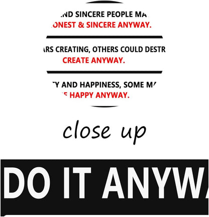 Motivational Wall Art Do It Anyway Inspirational Poster Mother Teresa Quote Canvas Prints Artwork for Office Living Room Modern Home Decor Painting Pictures Stretched and Framed [24''Wx 36''H]