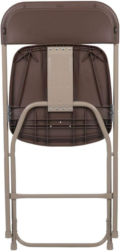 Flash Furniture Hercules™ Series Plastic Folding Chair - Brown - 2 Pack 650LB Weight Capacity Comfortable Event Chair-Lightweight Folding Chair