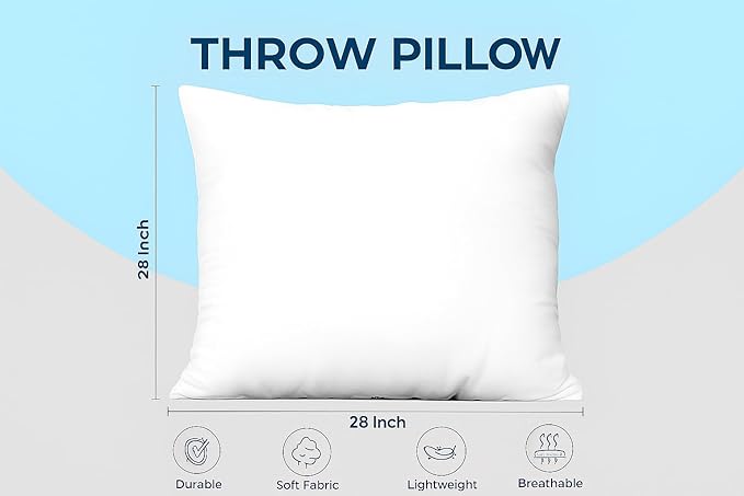 Utopia Bedding Throw Pillows Insert (Pack of 4, White) - 28 x 28 Inches Bed and Couch Pillows - Indoor Decorative Pillow