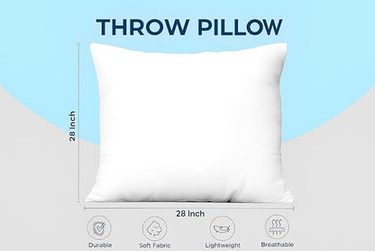 Utopia Bedding Throw Pillows Insert (Pack of 4, White) - 28 x 28 Inches Bed and Couch Pillows - Indoor Decorative Pillow