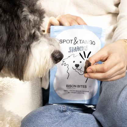 Spot & Tango Bison Bites Dog Treats - Single Ingredient, 100% Bison Kidney - Freeze-Dried Snacks - Grain & Gluten-Free - USA-Made - for Small, Medium, and Large Dogs