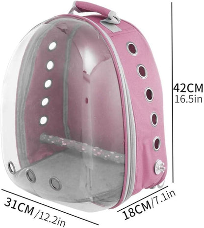 Bird Carriers Parrot Backpack Small Carrying Cage Outdoor Travel Comfortable Breathable Extensible Carrier Backbag 1Pcs Black