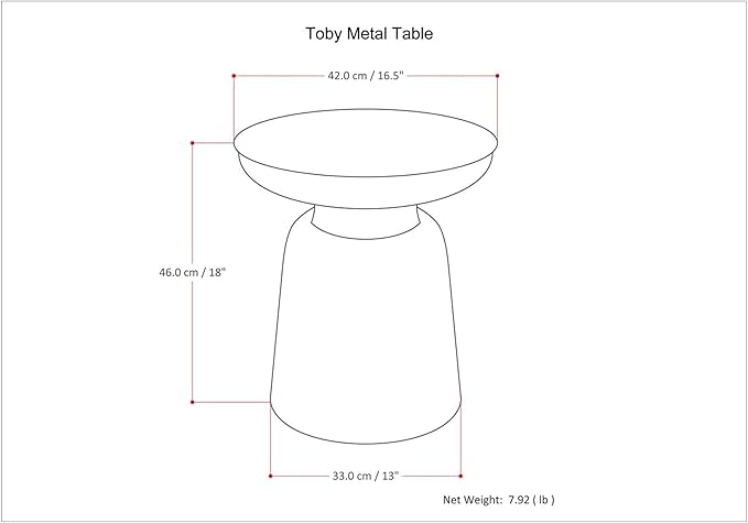 SIMPLIHOME Toby Metal Table - 17 inch Wide Solid Iron Drum Accent Table in Antique Copper, Industrial Side or End Table for Living Room, Bedroom or Entryway with Sculptural Design, Assembled