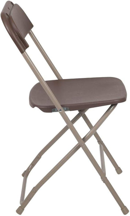 Flash Furniture Hercules™ Series Plastic Folding Chair - Brown - 2 Pack 650LB Weight Capacity Comfortable Event Chair-Lightweight Folding Chair