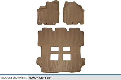 SMARTLINER Custom Fit Floor Mats 3 Row Liner Set for 2011-2017 Honda Odyssey