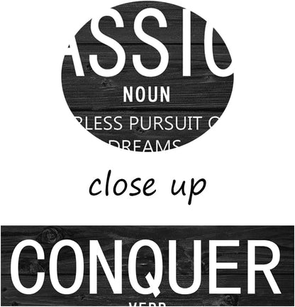 Passion Mindset Conquer Inspirational Poster Motivational Canvas Wall Art Paintings Motivation Artwork Living Room Office Prints Wall Decor Decoration Wooden Framed Ready to Hang [18''Wx 24''H]