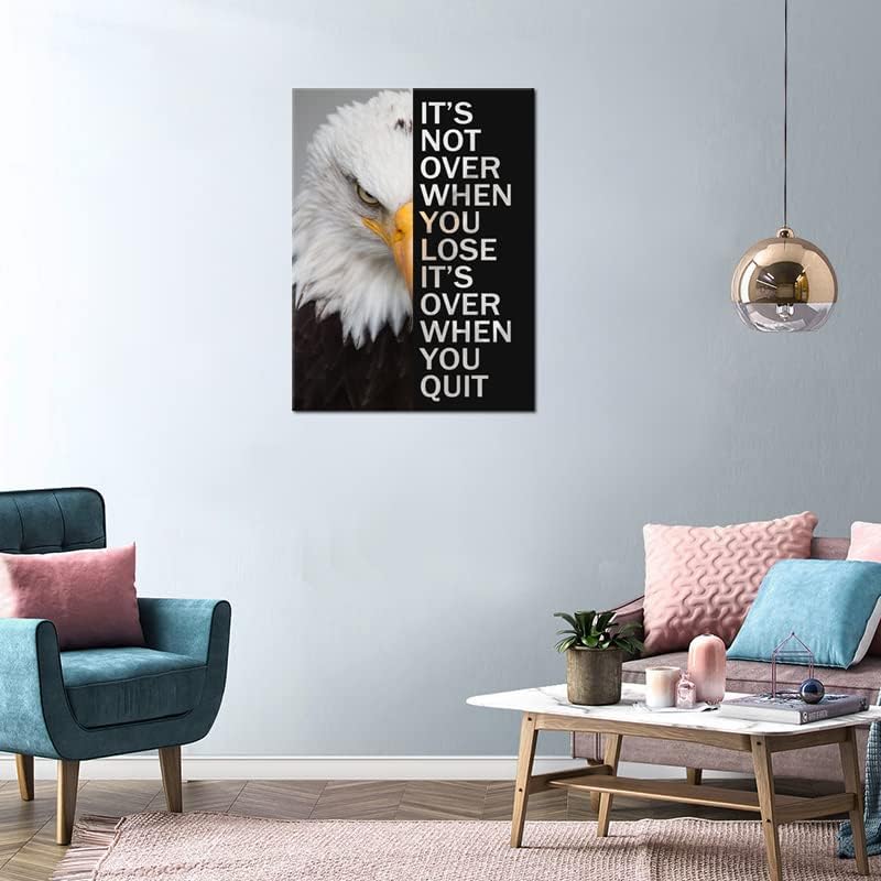Animal Motivational Canvas Wall Art Animal Inspirational Poster Eagle Print Picture Painting Modern Affirmative Inspiring Artwork for Home Living Room Office Decor Ready to Hang [30''W x 40''H]