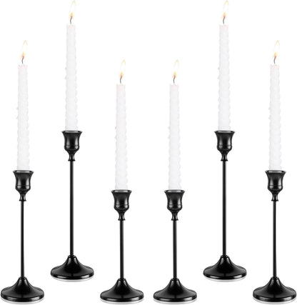 Candlestick Holders, 6PCS Metal Taper Candle Holder, Black Candle Holders for Candlesticks, Candle Holder for Halloween Decorations