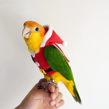 Bird Clothes Birds Flight Suit, Christmas Hoodie for Parrots Cockatiel Sun Conure Christmas Party Cosplay Photo Prop Bird Shirt Small Animals Apparel (with Diaper,Cockatoo)