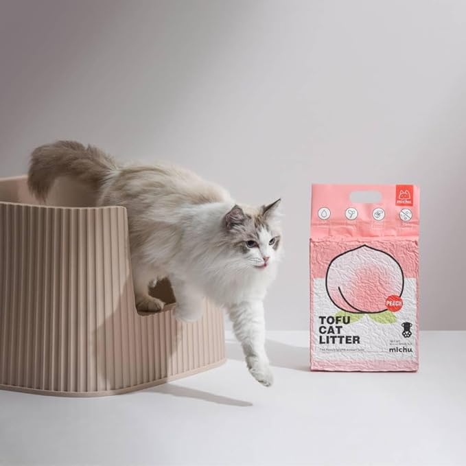 Michu Tofu Cat Litter Natural Clumping Tofu Cat Litter, Fast Clumping and Easily Scoop-able 5.5lb/88oz 5 Scents - Greentea, 2 Pack