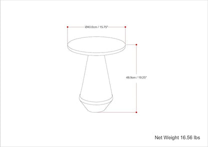 SIMPLIHOME Gloria Metal Side Table - 16 inch Wide Solid Metal Round Cast Aluminum Accent Table in Graphite, Contemporary End Table for Living Room with Powder-Coated Finish, Assembled